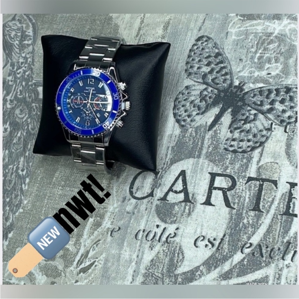 🔥🎁luxury stainless steel silver watch